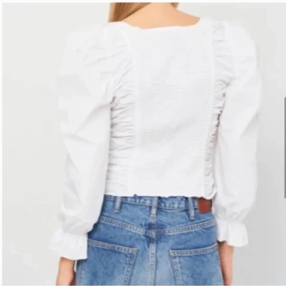 Zara Square-Neck Puff Sleeve Top